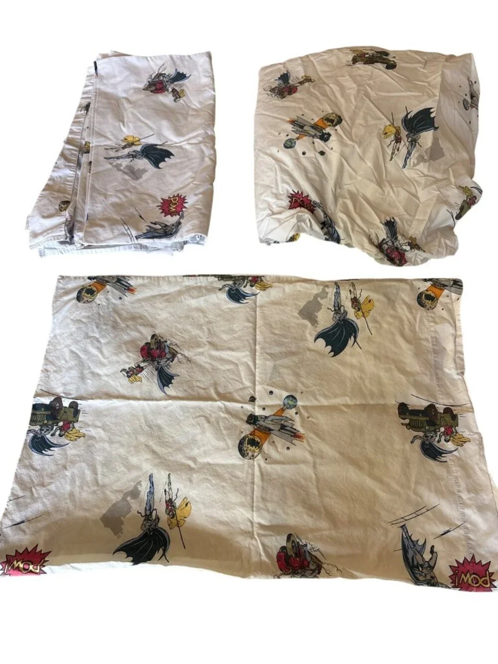 Pottery Barn Kids Batman Full Set Flat Fitted Sheet Pillow Case Cotton